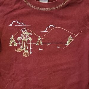 Janie AND JACK MAROON WINTER SNOWSHOE LONG-SLEEVE T-SHIRT, SIZE 12-18 MONTHS